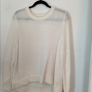 White fuzzy sweater
